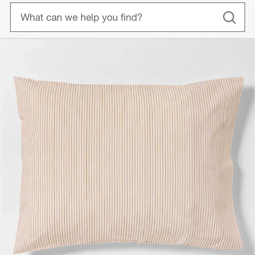 Crate&Barrel Soft Pink Striped Duvet Cover